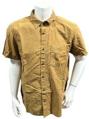 The North Face Men’s Button Up Shirt Brown Logo Short Sleeve XL